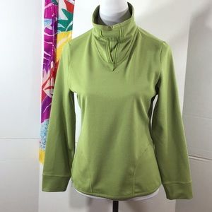 Woolrich women’s green athletic zip neck top S